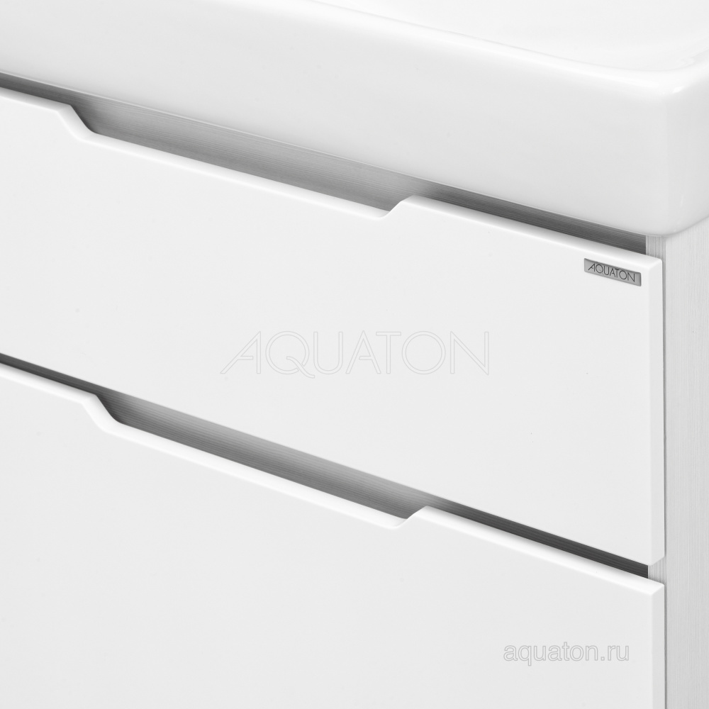 Фото Тумба под раковину Aquaton Дакота 80 белая, выбеленное дерево 1A202901DAAY0