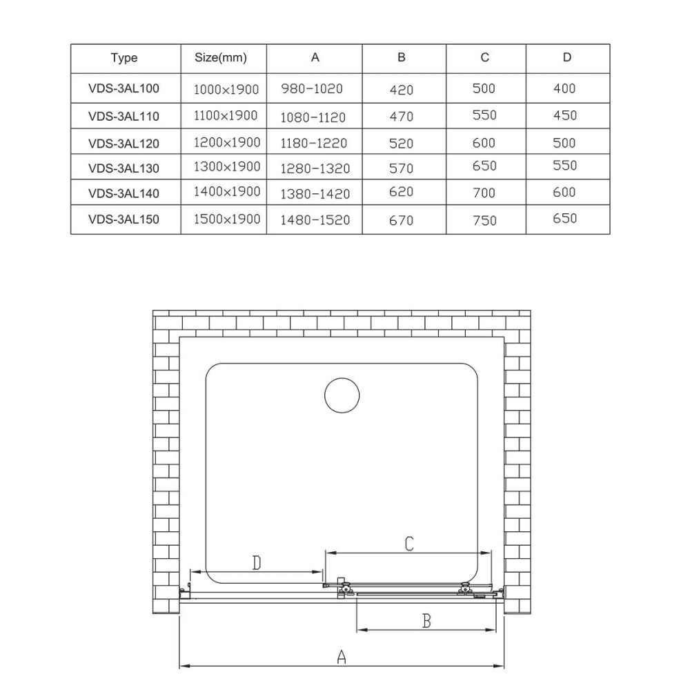 Душевая дверь Vincea Alpha (VDS-3AL110MT) хром