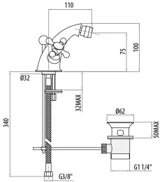 Фото Смеситель для биде 1236012V0br Vivaldi GATTONI