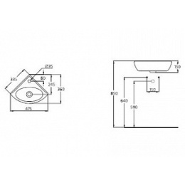 Раковина Ideal Standard Ecco W420201 48х36 см угловая