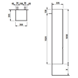 Шкаф-колонна Laufen Pro S 4.8312.1.095.475.1
