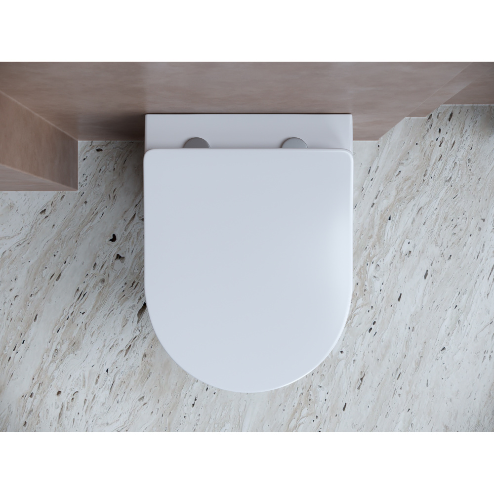 Подвесной унитаз Ceramicanova Balearica CN6000 с микролифтом, безободковый Белый