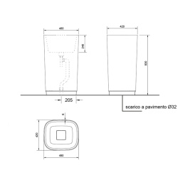 Relax Design BONZO-FREE-S LX01 opac BONZO FREE S Раковина напольная