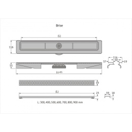 Желоб водосток Berges C1 Brise C1 Brise 400 (090129) хром матовый
