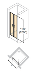 Душевая дверь в нишу Huppe Design Elegance 8E1301 80*190 см