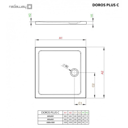 Акриловый поддон для душа Radaway Doros Plus C 100x100x5 Белый SDRPC1010-01