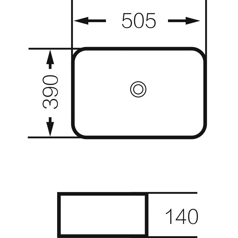 Раковина 50,5 см Grossman (GR-4043BW) черный, белый