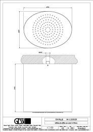 Фото Верхний душ Gessi Ovale (33021#238) сталь полированная