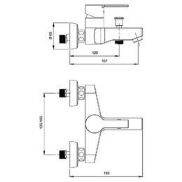 Смеситель для ванны Vitra Fuga (A41057EXP) хром