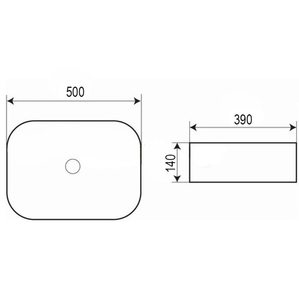 Раковина накладная Azario  (AZ-2195-MB) Черный матовый
