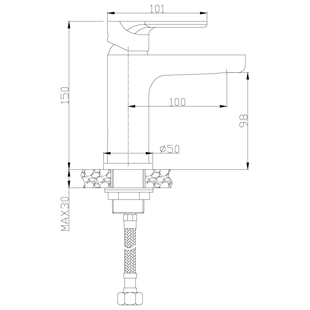 Смеситель для раковины Rossinka RS33 (RS33-11U)