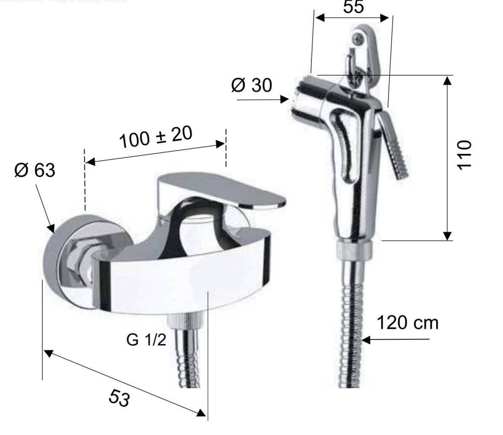 Фото Гигиенический душ со смесителем Remer Class Line LC31DP