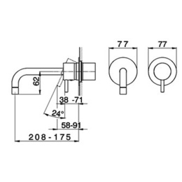 Смеситель для раковины Cisal Less Minimal LM00551021, хром