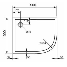 Душевой поддон Huppe PURANO 90 x 100 x h4 см, 202153.055 ,R504, из искусственного камня