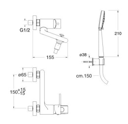 Cristina Parigi PG48151 Смеситель для душа