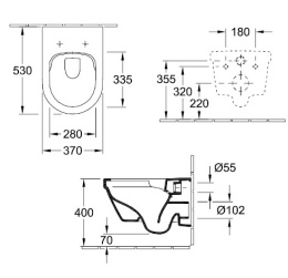 Унитаз подвесной Villeroy&Boch Architectura 4694HR01 безободковый