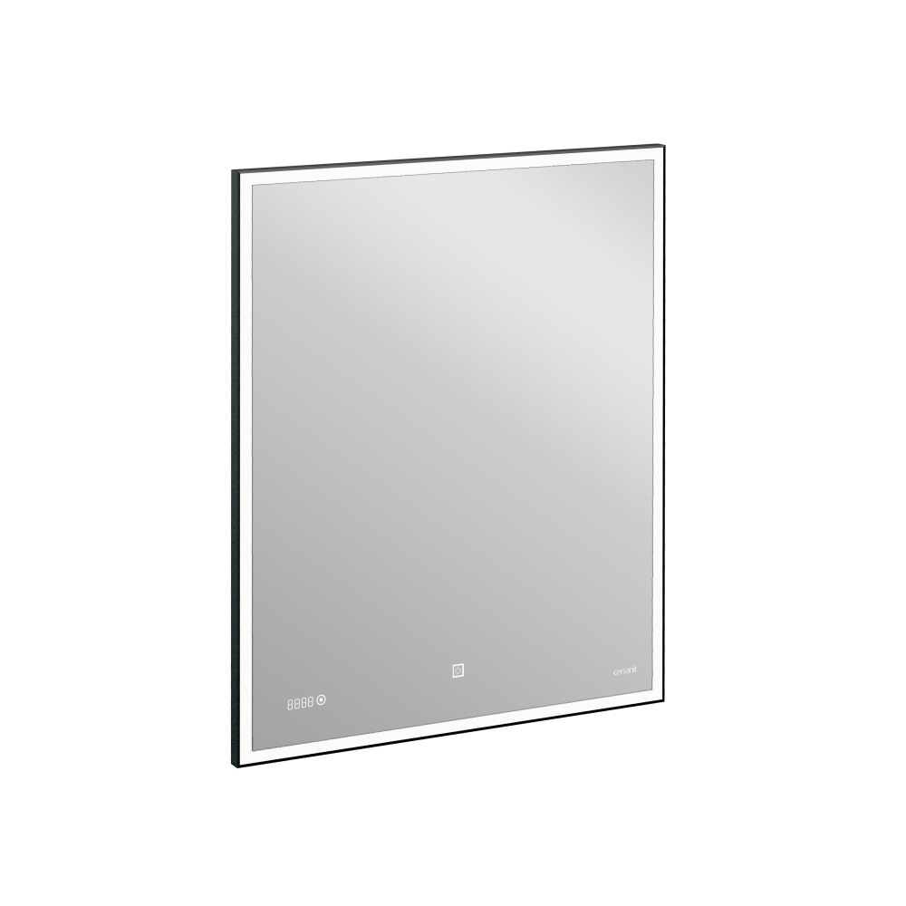 Cersanit KN-LU-LED011*100-d-Os Зеркало LED 011 design 100x80 с подсветкой часы металл. рамка прямоуг