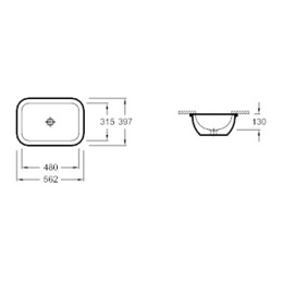 Фото Раковина Jacob Delafon Vox EYA002-00, 56 х 40 см, врезная снизу, без переливного отверстия