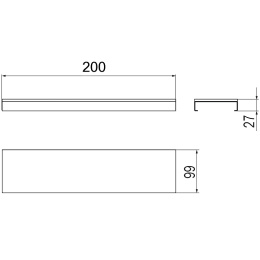Модуль полочки 200мм для вставки в рейлинг Inda Indissima Barra A8809MHW