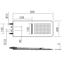Фото Верхний душ Cisal Xion DS016400D1, серый