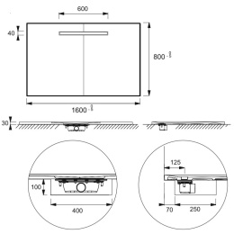 Поддон Jacob Delafon Surface 160 x 80 см, E62631-SS2, из искусственного камня