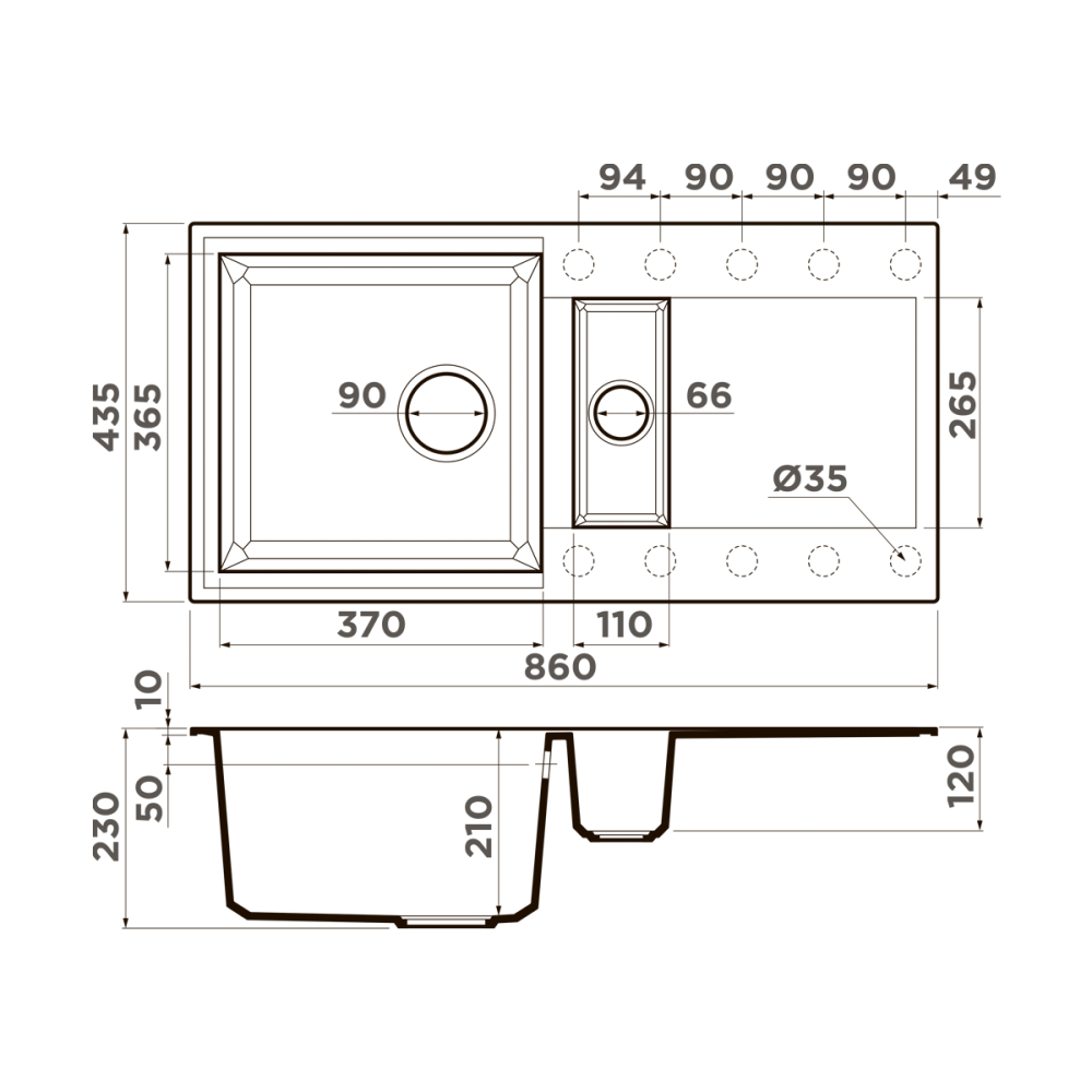 Кухонная мойка Omoikiri Sakaime 86-2-GR Tetogranit (4993560) leningrad grey