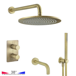 Фото Душевой комплект на 3 потребителя с термостатом Giulini Futuro бронза матовый  F8277-25BROP