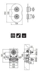 Смеситель NOBILI Grazia WE00864/SCR_WE42801/SCR Термостат для душа