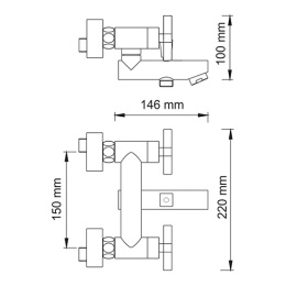 Смеситель для ванны  WasserKRAFT Weser 7801 Хром