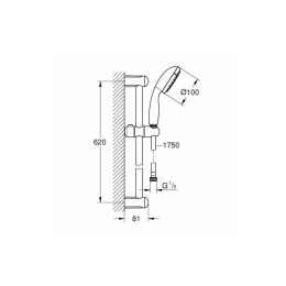 Душевой гарнитур Grohe Bauloop (121827) хром