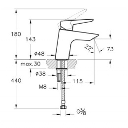 Смеситель для раковины Vitra Solid S (A42440EXP) хром