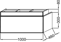 Фото Тумба под раковину Jacob Delafon Terrace 100 см, EB1187-G1C, подвесная, цвет - белый лак