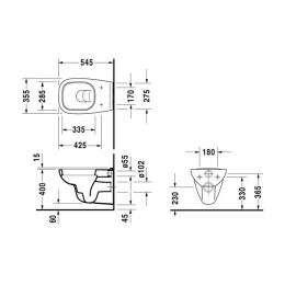 Инсталляция TECE c унитазом Duravit D-Code K400600/45350900A1, белый