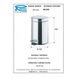 Remer Universal RB503CR Ведро для мусора 12 литров (хром)