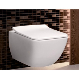 Подвесной унитаз Villeroy&Boch Legato 5663RSR1 безободковый, с крышкой сидением Slim Seat, с функцие