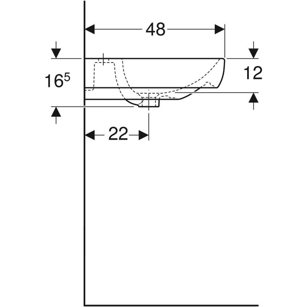 Geberit Smyle Square 500.228.01.1 Раковина, подвесная