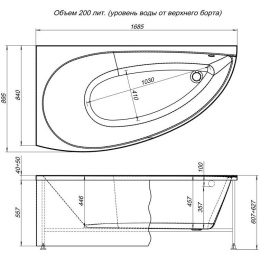 Фронтальная панель для ванны Aquanet Augusta 170
