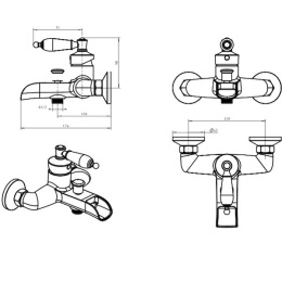 Смеситель для ванны Boheme Vogue Crystal (203-CRST) бронза
