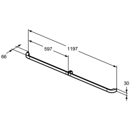 Фото Комплект ручек 597x66x30 мм для тумбы и декоративного модуля для раковины Ideal Standard TONIC II R4