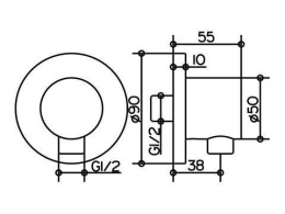 Фото Подключение шланга Keuco Ixmo (59547010001) хром