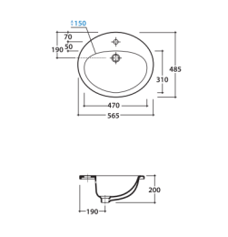Раковина встраиваемая Globo Minori (VA017.BI) белый
