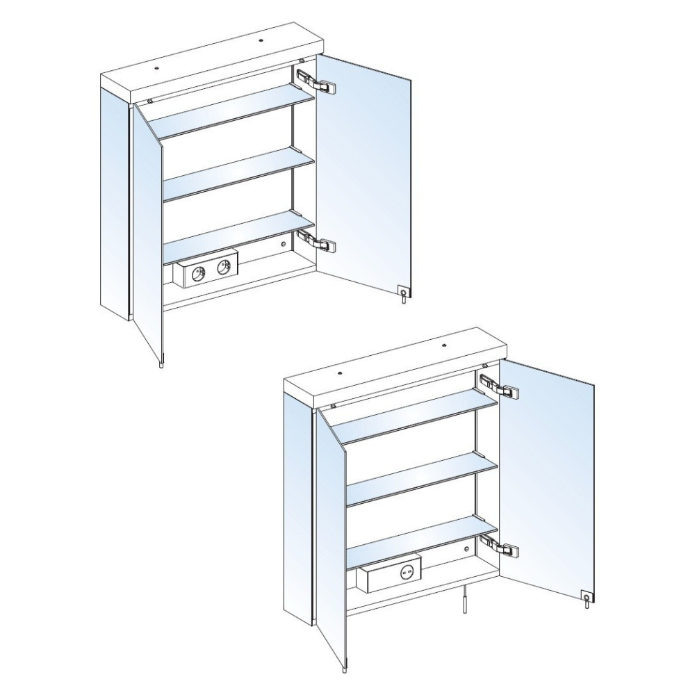 Зеркальный шкаф Keuco Royal Reflex 24002171301, алюминий