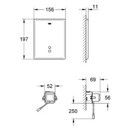 Кнопка смыва Grohe Tectron Skate (38698SD1) нержавеющая сталь