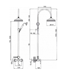 Фото Душевая стойка Margaroli Moderna RU2006AA01CR со смесителем