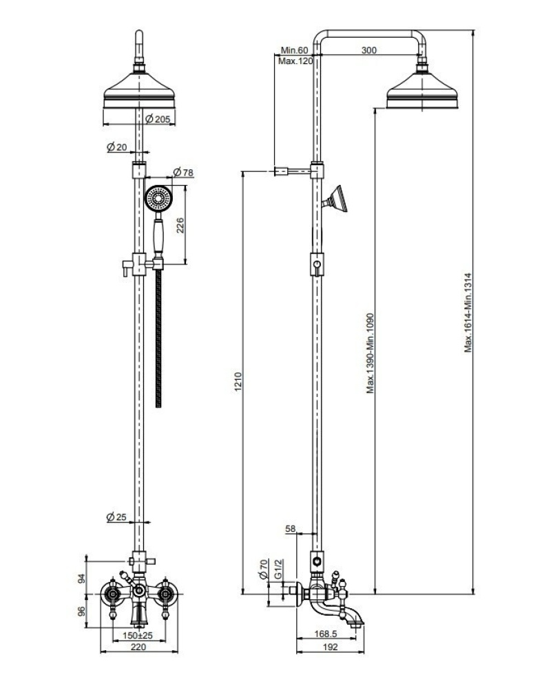 Душевая система Fima Carlo Frattini Epoque (F5054/2CR) хром