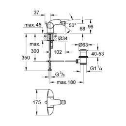 Смеситель Grohe Aria 24030 000 для биде