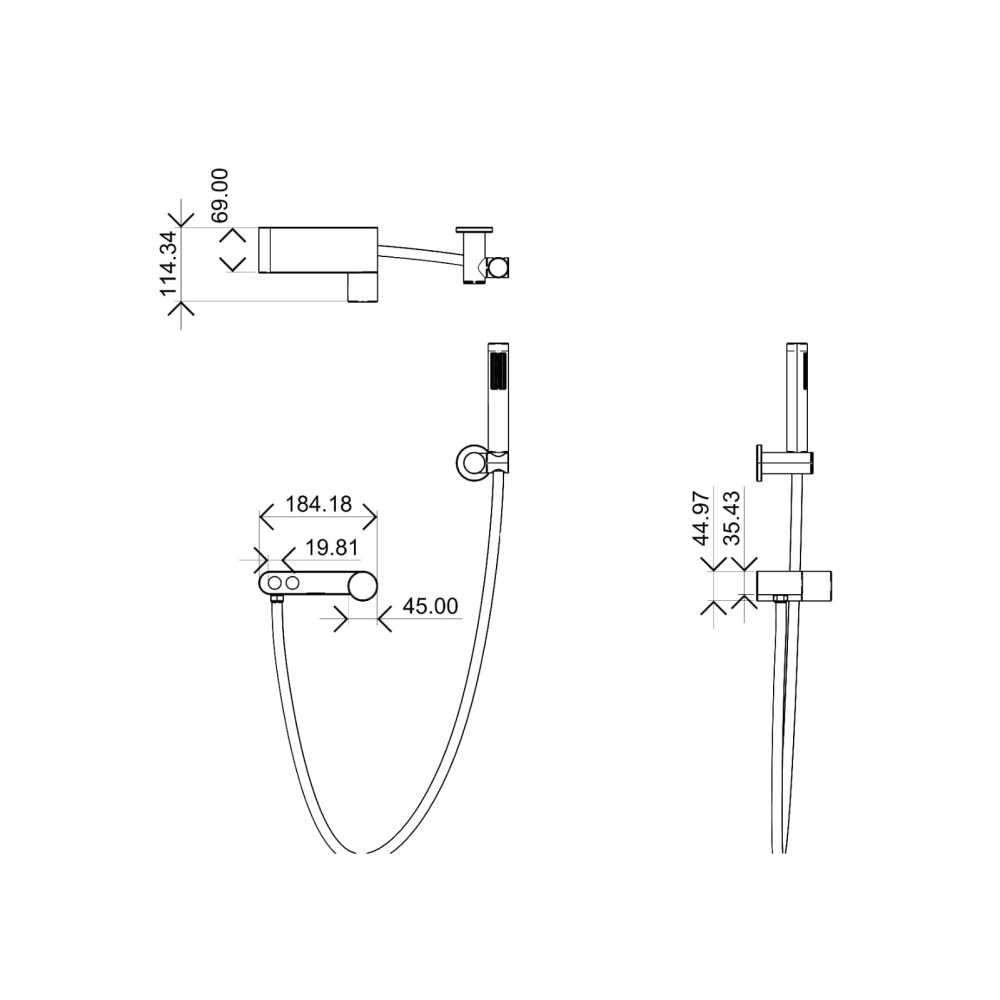 Смеситель для ванны Boheme Stick (123-BG.2)