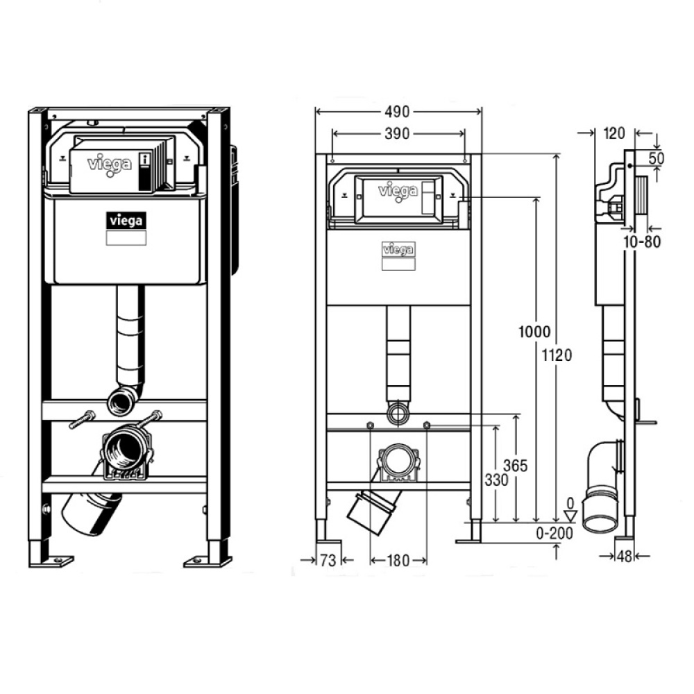 Viega Prevista Dry 771973 Инсталляция для унитаза подвесного стандартная, прочее