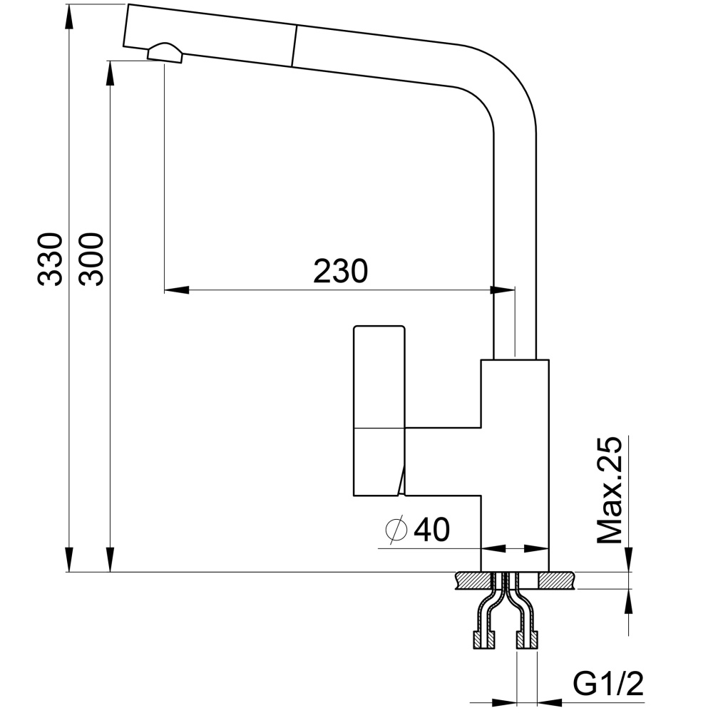 Granula GR-2502 пирит Смеситель для кухни