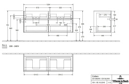 Villeroy Boch Collaro C013L0MS Тумба под раковину 1254х444 мм (White Matt)